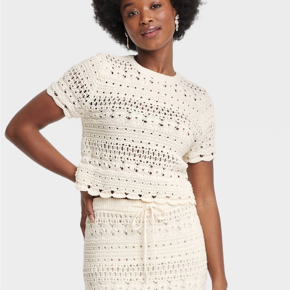 Cream Crochet Top